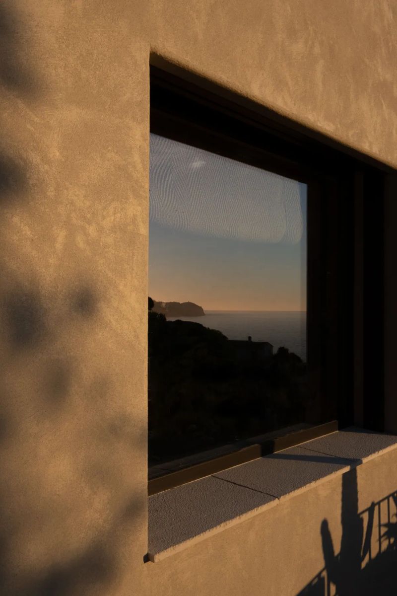 Window at dusk, warm light