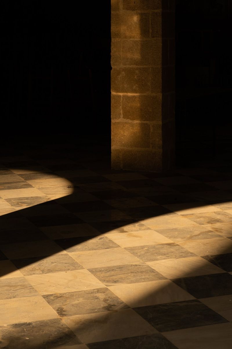 Sunlight on stone floor