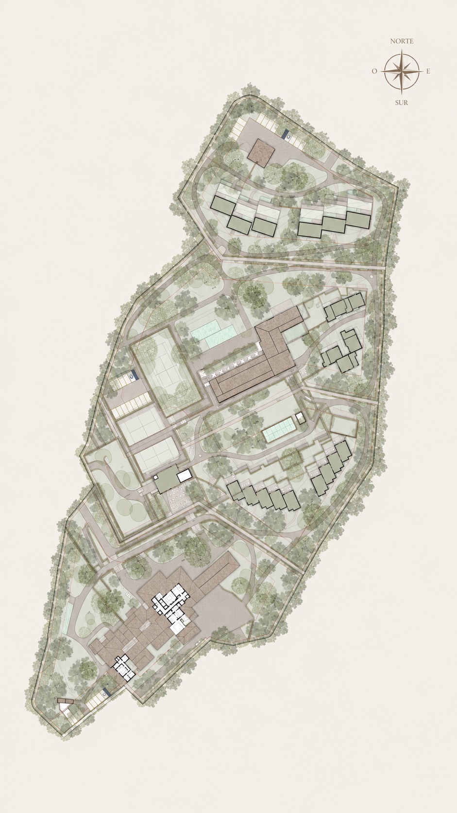 Casa Tosalet illustrated masterplan, north up